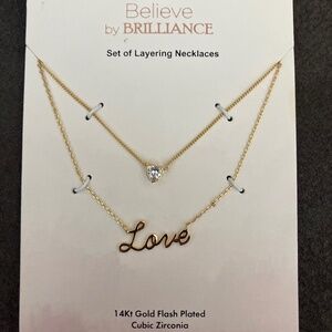 Love Gold Flash Plated Necklace
